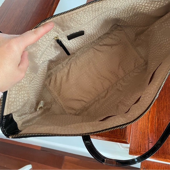 KATE SPADE ♠️ Camelia Street Sophie Black Embossed Patent Leather Tote - Picture 7 of 9
